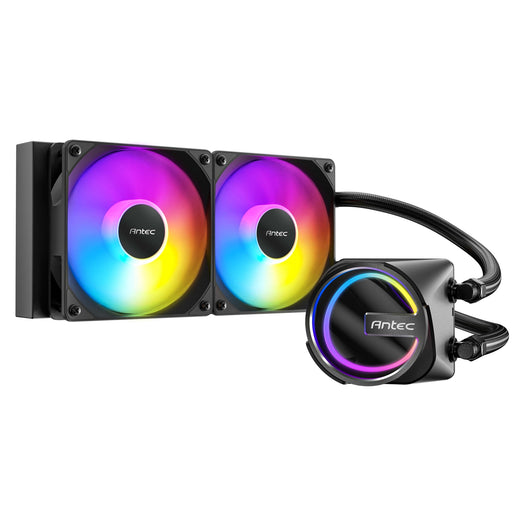Antec Skeleton 240 ARGB Liquid CPU Cooler, Universal Socket, Black, 240mm Radiator, PWM up to 2000 RPM Cooling Fans, Addressable RGB LED Lighting-Fans-Gigante Computers