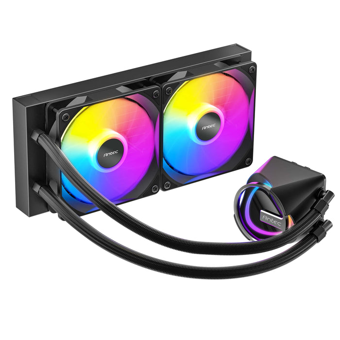 Antec Skeleton 240 ARGB Liquid CPU Cooler, Universal Socket, Black, 240mm Radiator, PWM up to 2000 RPM Cooling Fans, Addressable RGB LED Lighting-Fans-Gigante Computers
