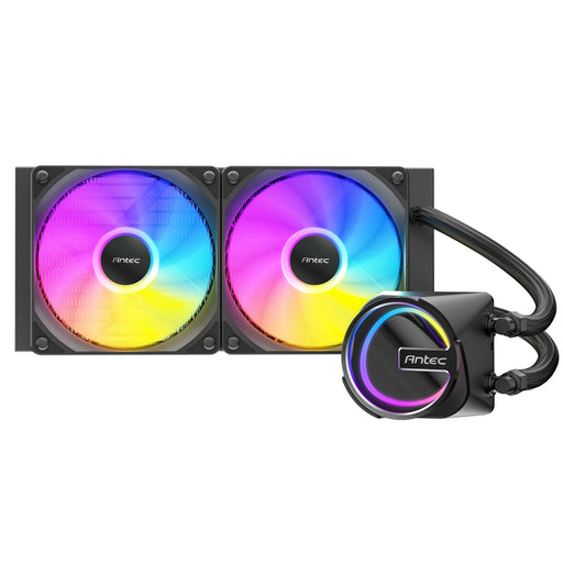 Antec Skeleton 240 ARGB Liquid CPU Cooler, Universal Socket, Black, 240mm Radiator, PWM up to 2000 RPM Cooling Fans, Addressable RGB LED Lighting-Fans-Gigante Computers