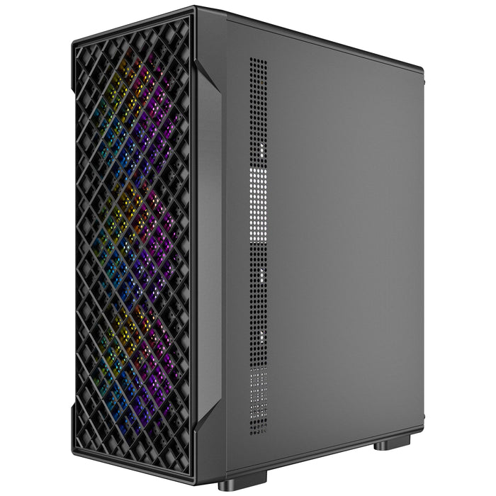 Antec VX320 ARGB Mid-Tower Gaming PC Case - Pre-Installed 4 x 120mm ARGB Fans, Tempered Glass Side Panel, High-Airflow Mesh Front - ATX/Micro-ATX/ITX-Cases-Gigante Computers