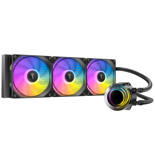 Antec Vortex Lum 360 ARGB CPU Liquid Cooler - Intel & AMD Compatible, 3 x 120mm ARGB Fans, Suspended Spiral Pump Head, Enhanced Cooling Performance-Fans-Gigante Computers