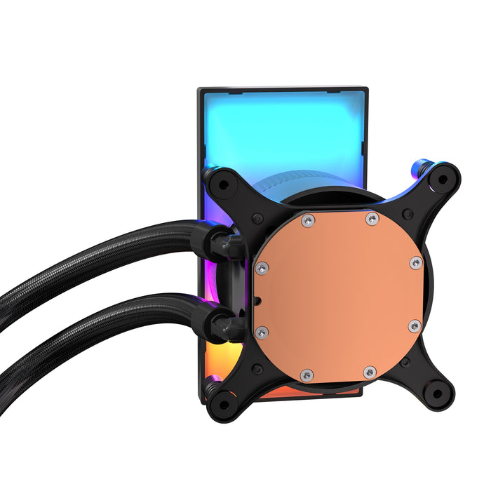 Antec Vortex View 360 Black AIO Liquid CPU Cooler, Massive 5-Inch Rotatable IPS LCD Display, 9th Gen Asetek Pump for 400W TDP, Triple 120mm PWM Fans, ARGB Backglow-Fans-Gigante Computers