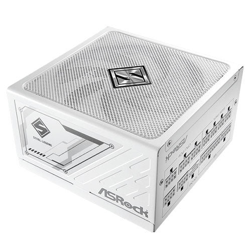 Asrock 1000W Steel Legend SL-1000GW PSU, Fully Modular, 80+ Gold, Cybenetics Platinum & Lambda A, ATX 3.1, PCIe 5.1, White-Power Supplies-Gigante Computers