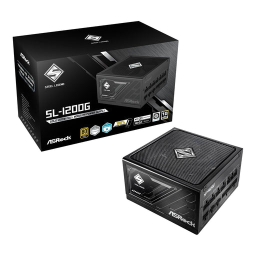 Asrock 1200W Steel Legend SL-1200G PSU, Fully Modular, 80+ Gold, Cybenetics Platinum & Lambda A, ATX 3.1, PCIe 5.1-Power Supplies-Gigante Computers