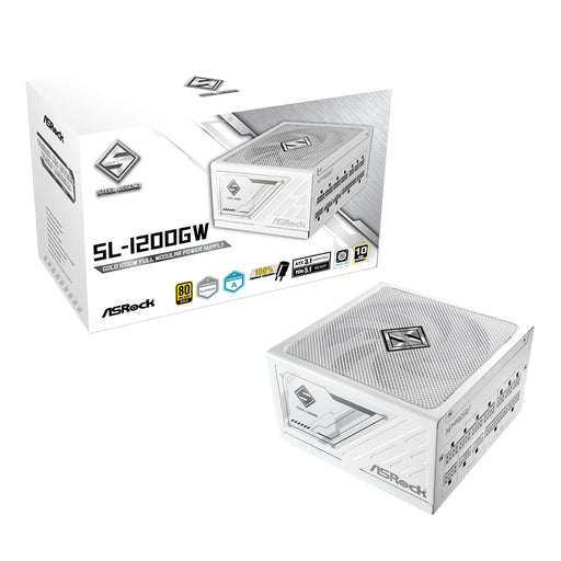 Asrock 1200W Steel Legend SL-1200G PSU, Fully Modular, 80+ Gold, Cybenetics Platinum & Lambda A, ATX 3.1, PCIe 5.1, White-Power Supplies-Gigante Computers