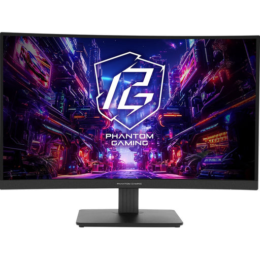 Asrock 27" Phantom Gaming QHD Curved Gaming Monitor (PG27QRT1B), 2560 x 1440, 1ms, 2 HDMI, DP, 180Hz, 95% DCI-P3, FreeSync, VESA-Monitors-Gigante Computers