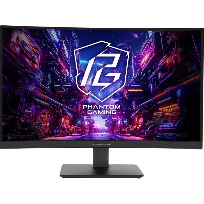Asrock 27" Phantom Gaming QHD Curved Gaming Monitor (PG27QRT1B), 2560 x 1440, 1ms, 2 HDMI, DP, 180Hz, 95% DCI-P3, FreeSync, VESA-Monitors-Gigante Computers
