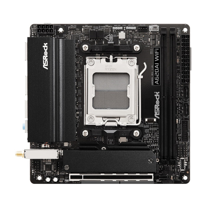 Asrock A620AI WIFI, AMD A620A, AM5, Mini ITX, 2 DDR5, HDMI, Wi-Fi 6E, 2.5G & GB LAN, 2x M.2-Motherboards-Gigante Computers