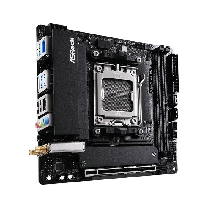 Asrock A620AI WIFI, AMD A620A, AM5, Mini ITX, 2 DDR5, HDMI, Wi-Fi 6E, 2.5G & GB LAN, 2x M.2-Motherboards-Gigante Computers