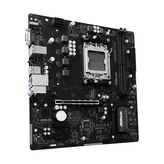 Asrock A620AM-HVS, AMD A620A, AM5, Micro ATX, 2 DDR5, VGA, HDMI, GB LAN, 2x M.2-Motherboards-Gigante Computers