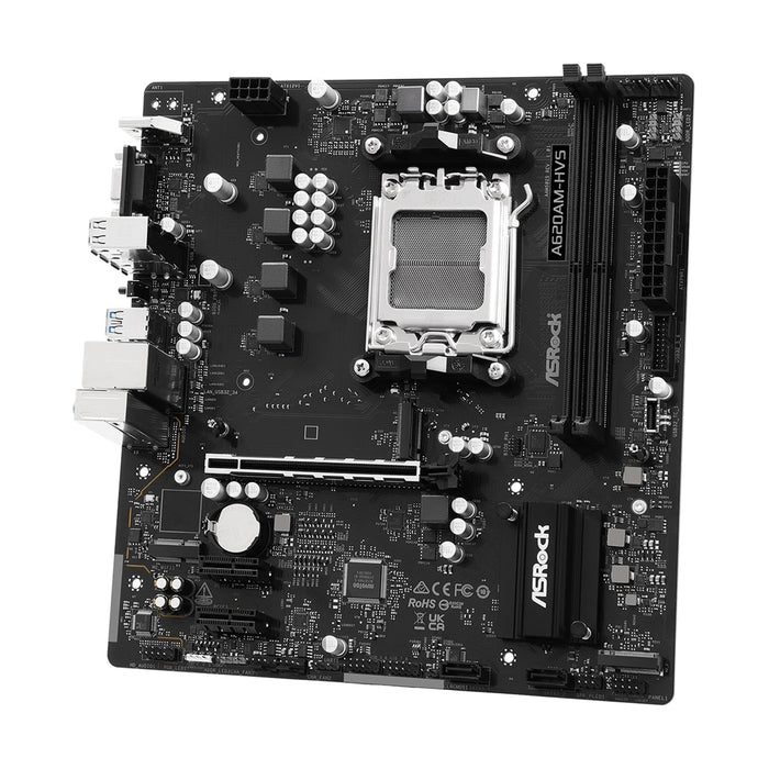 Asrock A620AM-HVS, AMD A620A, AM5, Micro ATX, 2 DDR5, VGA, HDMI, GB LAN, 2x M.2-Motherboards-Gigante Computers