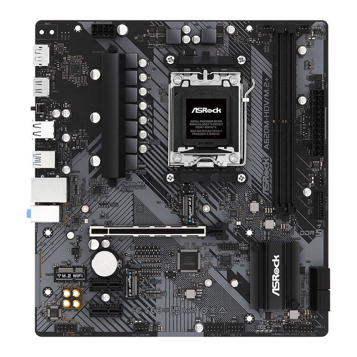 Asrock A620M-HDV/M.2, AMD A620, AM5, Micro ATX, 2 DDR5, HDMI, DP, GB LAN, PCIe4, 2x M.2-Motherboards-Gigante Computers