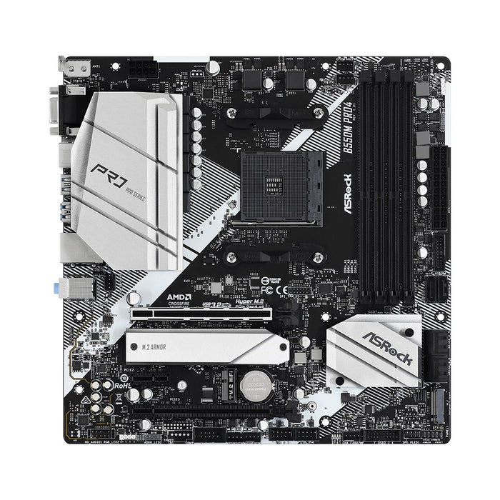 Asrock B550M PRO4, AMD B550, AM4, Micro ATX, 4 DDR4, VGA, HDMI, DP, XFire, PCIe4, M.2-Motherboards-Gigante Computers