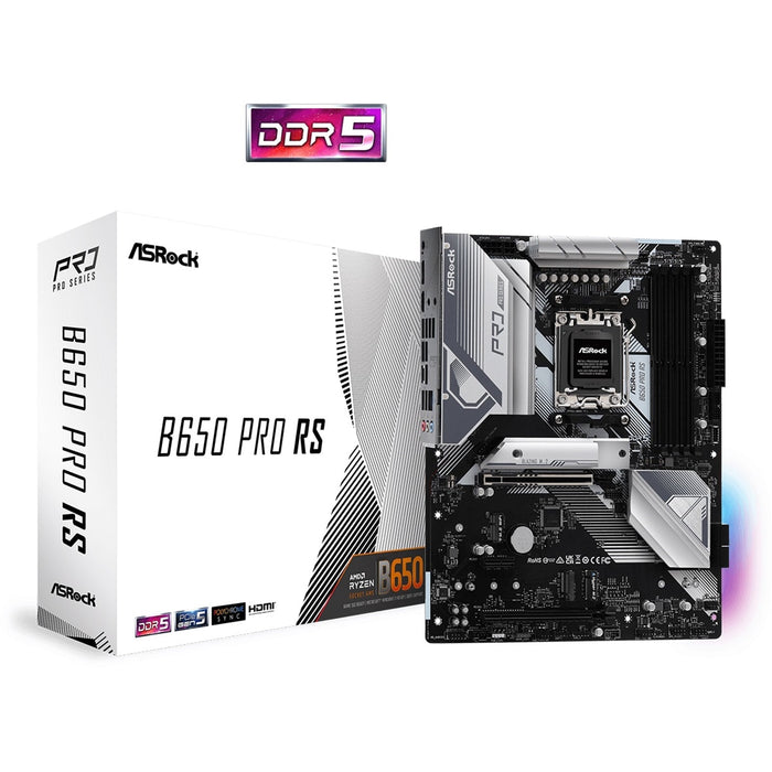 Asrock B650 PRO RS, AMD B650, AM5, ATX, 4 DDR5, HDMI, DP, 2.5G LAN, PCIe4, RGB, 3x M.2-Motherboards-Gigante Computers