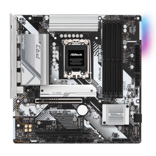Asrock B760M PRO RS, Intel B760, 1700, Micro ATX, 4 DDR5, HDMI, DP, 2.5G LAN, PCIe5, RGB , 3x M.2-Motherboards-Gigante Computers