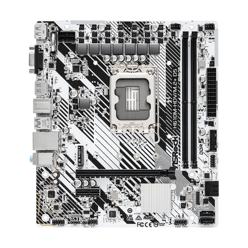 Asrock H610M-HDV/M.2+ D5, Intel H610, 1700, Micro ATX, 2 DDR5, VGA, HDMI, DP, PCIe4, 1x M.2-Motherboards-Gigante Computers