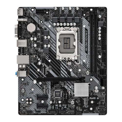 Asrock H610M-HDV/M.2, Intel H610, 1700, Micro ATX, 2 DDR4, VGA, HDMI, DP, PCIe4, 1x M.2-Motherboards-Gigante Computers