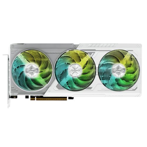 Asrock RX9070 Steel Legend 16GB OC, PCIe5, 16GB DDR6, HDMI, 3 DP, 2700MHz Clock, RGB Lighting, White, Overclocked-Graphics Cards-Gigante Computers