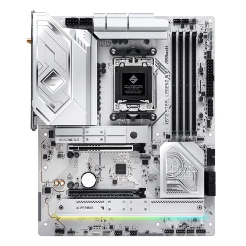 Asrock X870 STEEL LEGEND WIFI, AMD X870, AM5, ATX, 4 DDR5, HDMI, 2 USB4, Wi-Fi 7, 2.5G LAN, RGB, 3x M.2-Motherboards-Gigante Computers