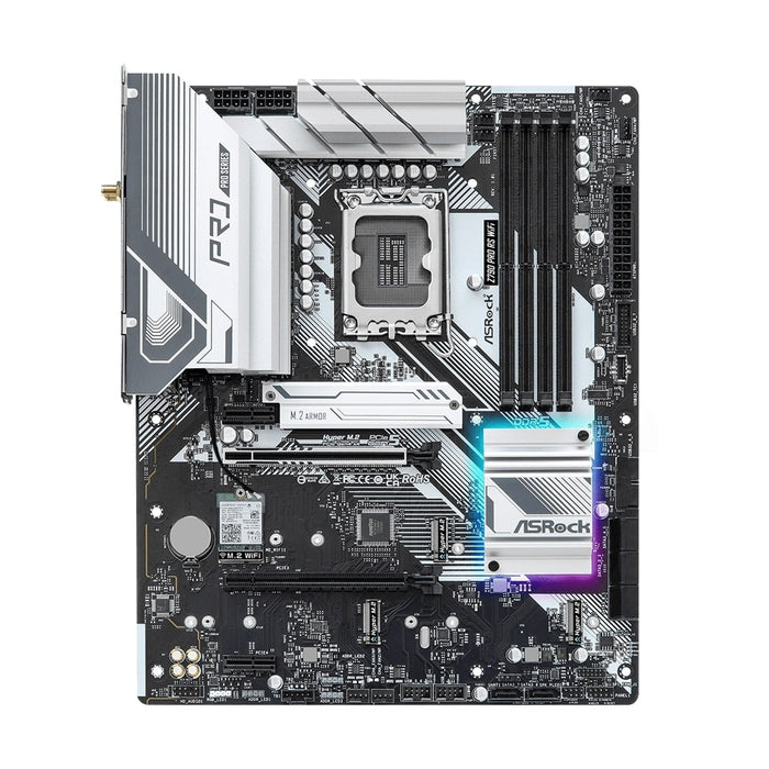 Asrock Z790 PRO RS WIFI, Intel Z790, 1700, ATX, 4 DDR5, HDMI, DP, eDP, Wi-Fi 6E, 2.5G LAN, PCIe5, RGB, 4x M.2-Motherboards-Gigante Computers