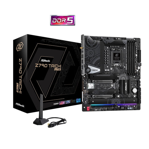 Asrock Z790 TAICHI LITE, Intel Z790, 1700, EATX, 4 DDR5, HDMI, 2 Thunderbolt, Wi-Fi 6E, 2.5G & GB LAN, PCIe5, RGB, 5x M.2-Motherboards-Gigante Computers