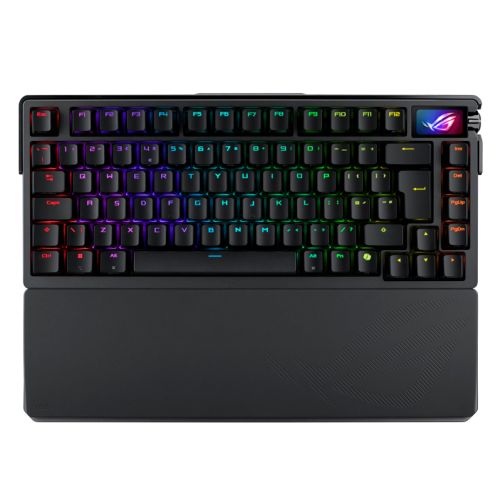 Asus ROG AZOTH Extreme Compact 75% Mechanical RGB Gaming Keyboard, Wireless/Btooth/USB, NX Snow Switches, 8000Hz, OLED Display, Control Knob-Keyboards-Gigante Computers