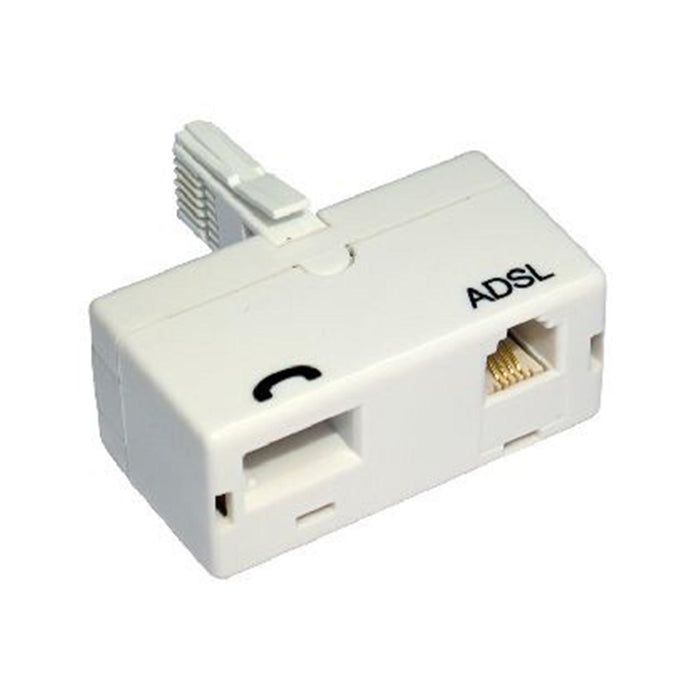 Adsl Direct Computer BT (M) to BT (F) and RJ11 (F) White OEM Direct Plug ADSL Micro Filter ...