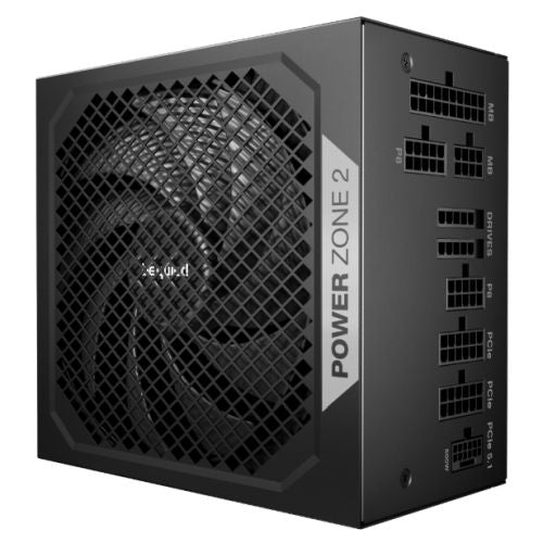 Be Quiet! 1000W Power Zone 2 PSU, Fully Modular, 80+ Platinum, Cybenetics Platinum, Semi-Passive Zero-RPM Cooling, ATX 3.1, PCIe 5.1-Power Supplies-Gigante Computers