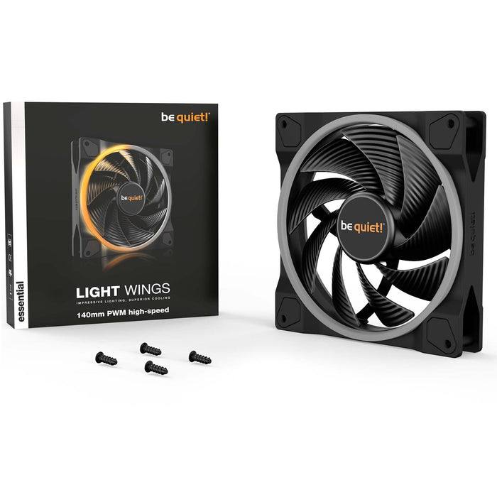 Be Quiet (BL075) Light Wings 14cm PWM ARGB High Speed Case Fan, Rifle Bearing, 20 LEDs, Front & Rear Lighting, Up to 2200 RPM-Cooling-Gigante Computers