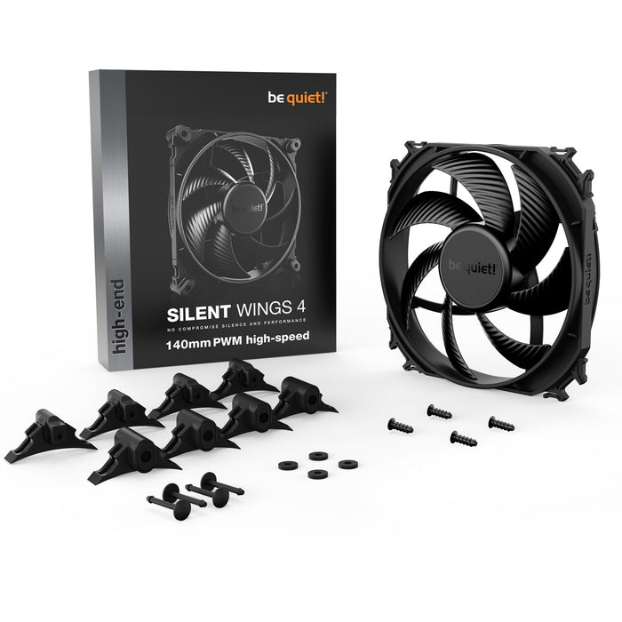 Be Quiet! (BL097) Silent Wings 4 14cm PWM High Speed Case Fan, Black, Up to 1900 RPM, Fluid Dynamic Bearing-Cooling-Gigante Computers
