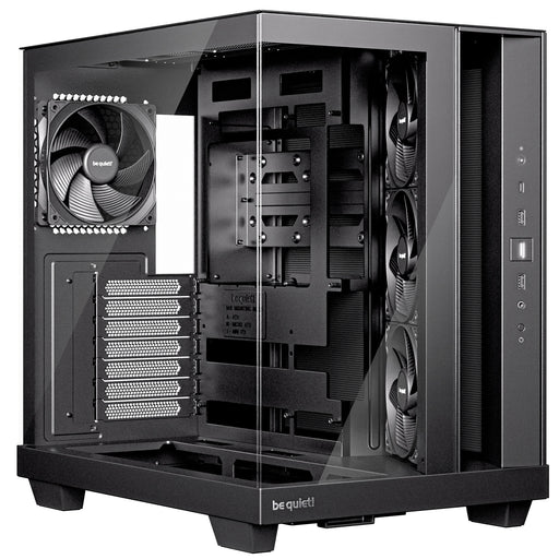 Be Quiet! Light Base 500 Gaming Case w/ Glass Front & Side, ATX, 4x Pure Wings 3 Fans, USB-C 10Gbps, Asus BTF Compatible, Black-Cases-Gigante Computers
