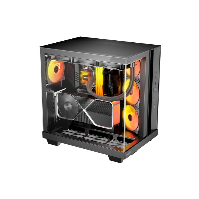 Be Quiet! Light Base 500 LX ARGB Gaming Case w/ Glass Front & Side, ATX, 4x ARGB Fans & ARGB Hub, USB-C 10Gbps, Asus BTF Compatible, Black-Cases-Gigante Computers
