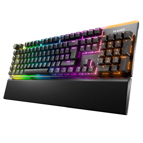 Be Quiet! Light Mount Silent Linear RGB Mechanical Keyboard, 3D Media Wheel, 5 Macro Keys, Sound-Proofing, Black-Keyboards-Gigante Computers