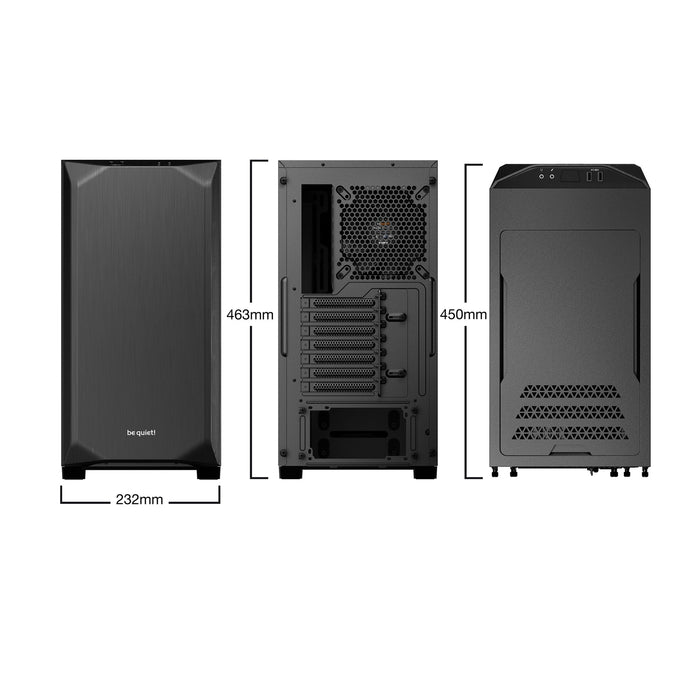 Be Quiet! Pure Base 500 Gaming Case, ATX, No PSU, 2 x Pure Wings 2 Fans, Black-Cases-Gigante Computers