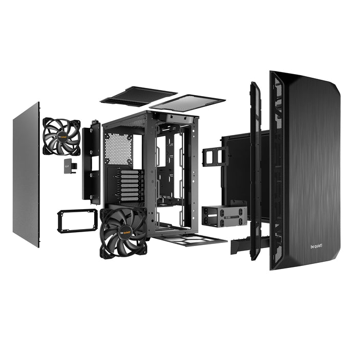 Be Quiet! Pure Base 500 Gaming Case, ATX, No PSU, 2 x Pure Wings 2 Fans, Black-Cases-Gigante Computers