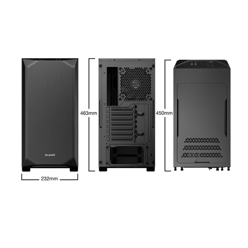Be Quiet! Pure Base 500 Gaming Case with Window, ATX, No PSU, 2 x Pure Wings 2 Fans, PSU Shroud, Black-Cases-Gigante Computers