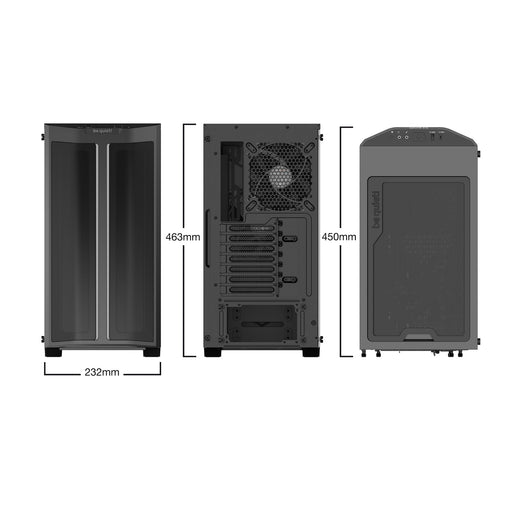 Be Quiet! Pure Base 500DX Gaming Case with Glass Window, ATX, No PSU, 3 x Pure Wings 2 Fans, ARGB Front Lighting, USB-C, Black-Cases-Gigante Computers
