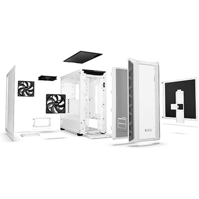 Be Quiet! Shadow Base 800 DX RGB Gaming Case w/ Glass Window, E-ATX, ARGB Strips, Mesh Airflow, Pure Wings 3 Fans, USB-C, White-Cases-Gigante Computers