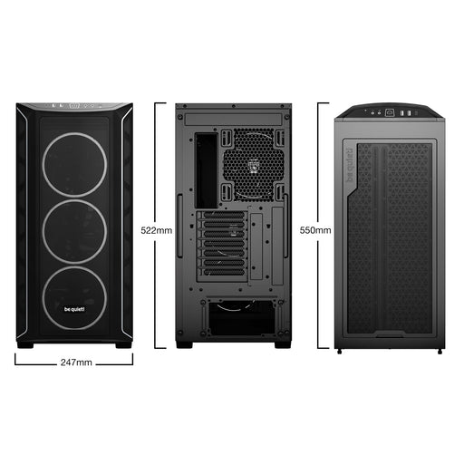 Be Quiet! Shadow Base 800 FX RGB Gaming Case w/ Glass Window, E-ATX, ARGB Front Strips & Controller, 4x ARGB Fans & Hub, Mesh Airflow, USB-C, Black-Cases-Gigante Computers