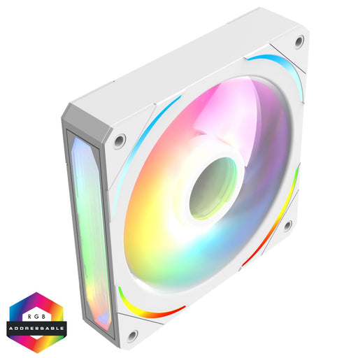 CIT Lightning 120mm Three-Sided Infinity ARGB White 3-Pin PC Cooling Fan - High-Performance RGB Case Fan-Fans-Gigante Computers