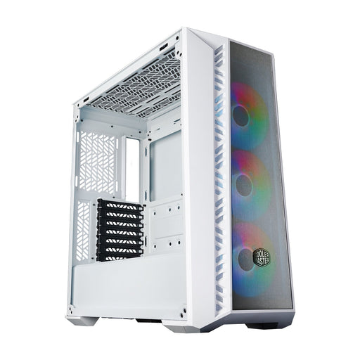 COOLER MASTER MasterBox 520 Mesh Case, White, Mid Tower, 1 x USB 3.2 Gen 1 Type-A, 1 x USB 3.2 Gen 2 Type-C, Tempered Glass Side Window Panel, FineMesh Performance Front Panel, 3 x CF120 Addressable RGB Fans Included with ARGB & Fan Hub-Cases-Gigante Computers