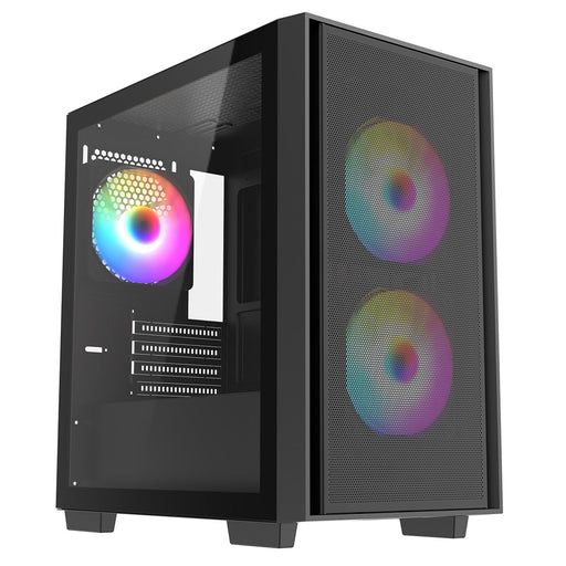 CRONUS Atlas Case, Gaming, Black, Micro Tower, 1 x USB 3.0 / 2 x USB 2.0, Tempered Glass Side Window Panel, Addressable RGB LED Fans, Micro ATX, Mini-ITX-Cases-Gigante Computers