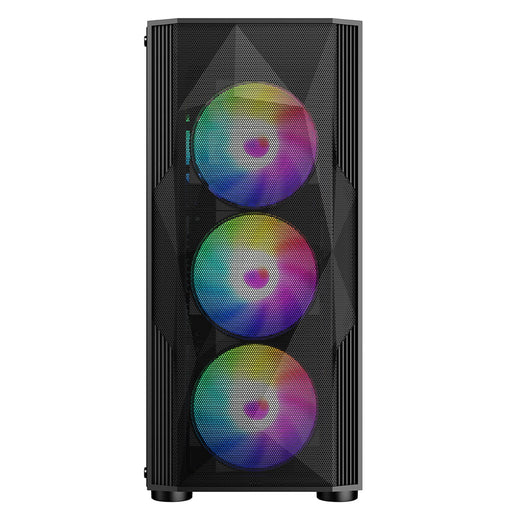 CRONUS Oceanus Case, Gaming, Black, Mid Tower, 1 x USB 3.0 / 2 x USB 2.0, Tempered Glass Front & Side Window Panels, Addressable RGB LED Fans, ATX, Micro ATX, Mini-ITX-Cases-Gigante Computers