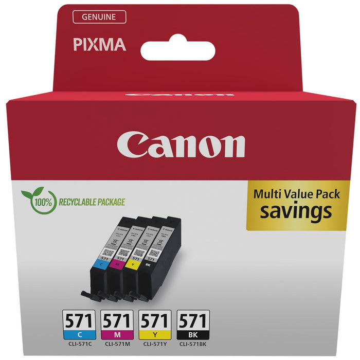 Canon CLI-571Ink cartridge multipack Black Cyan Magenta Yellow-Ink Cartridges-Gigante Computers