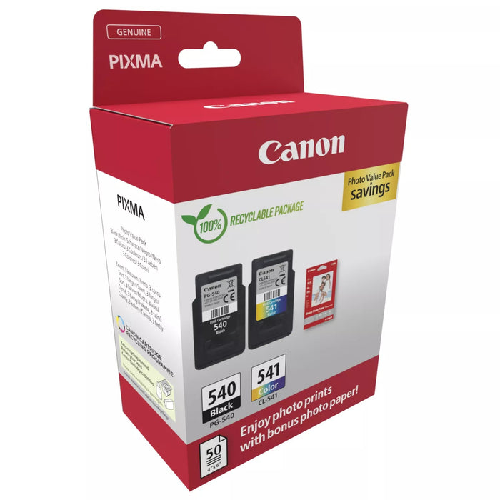 Canon PG-540 CL-541 Multi Colour Ink Cartridge Multipack with Photo Paper-Ink Cartridges-Gigante Computers