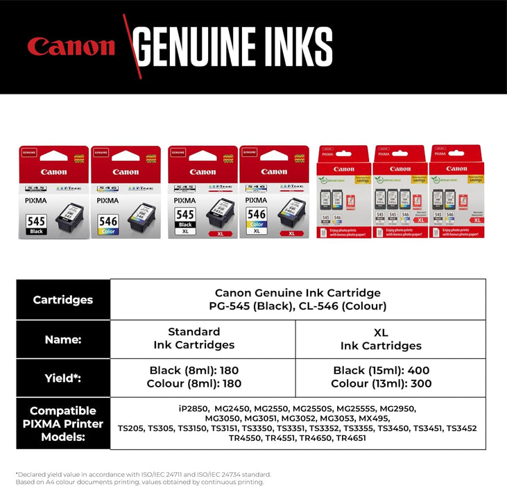 Canon PG-545 / CL-546 Multipack with Photo Paper-Replacement Inks-Gigante Computers