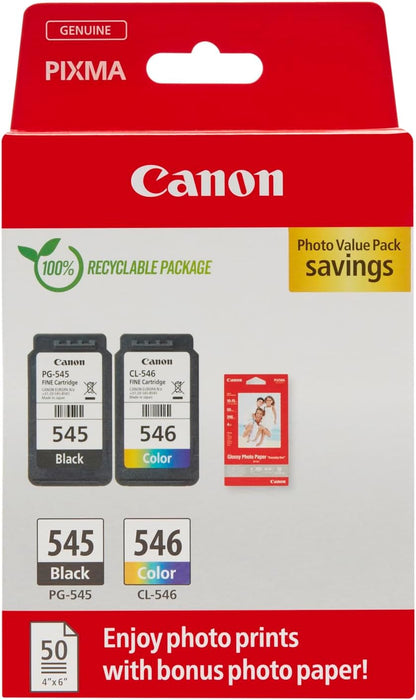 Canon PG-545 / CL-546 Multipack with Photo Paper-Replacement Inks-Gigante Computers