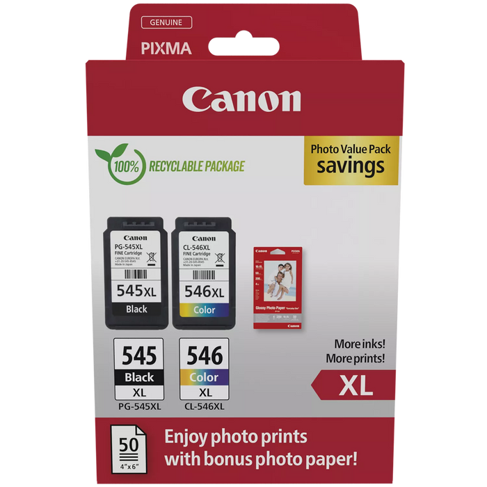 Canon PG-545XL/CL-546XL Multipack and Photo value pack (Pack of 2 Ink Cartridges)-Replacement Inks-Gigante Computers