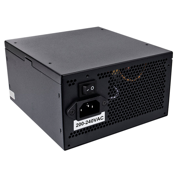 CiT 600W ATX Power Supply, 80+ Efficiency, 120mm Silent Fan, Active PFC, PCIe, SATA & Molex Connectors, Black PSU for Gaming & Desktop PC-Power Supplies-Gigante Computers