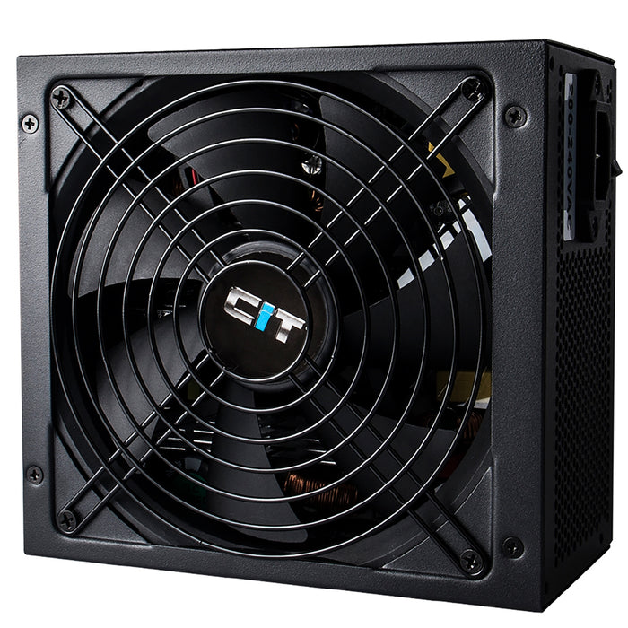 CiT 600W ATX Power Supply, 80+ Efficiency, 120mm Silent Fan, Active PFC, PCIe, SATA & Molex Connectors, Black PSU for Gaming & Desktop PC-Power Supplies-Gigante Computers